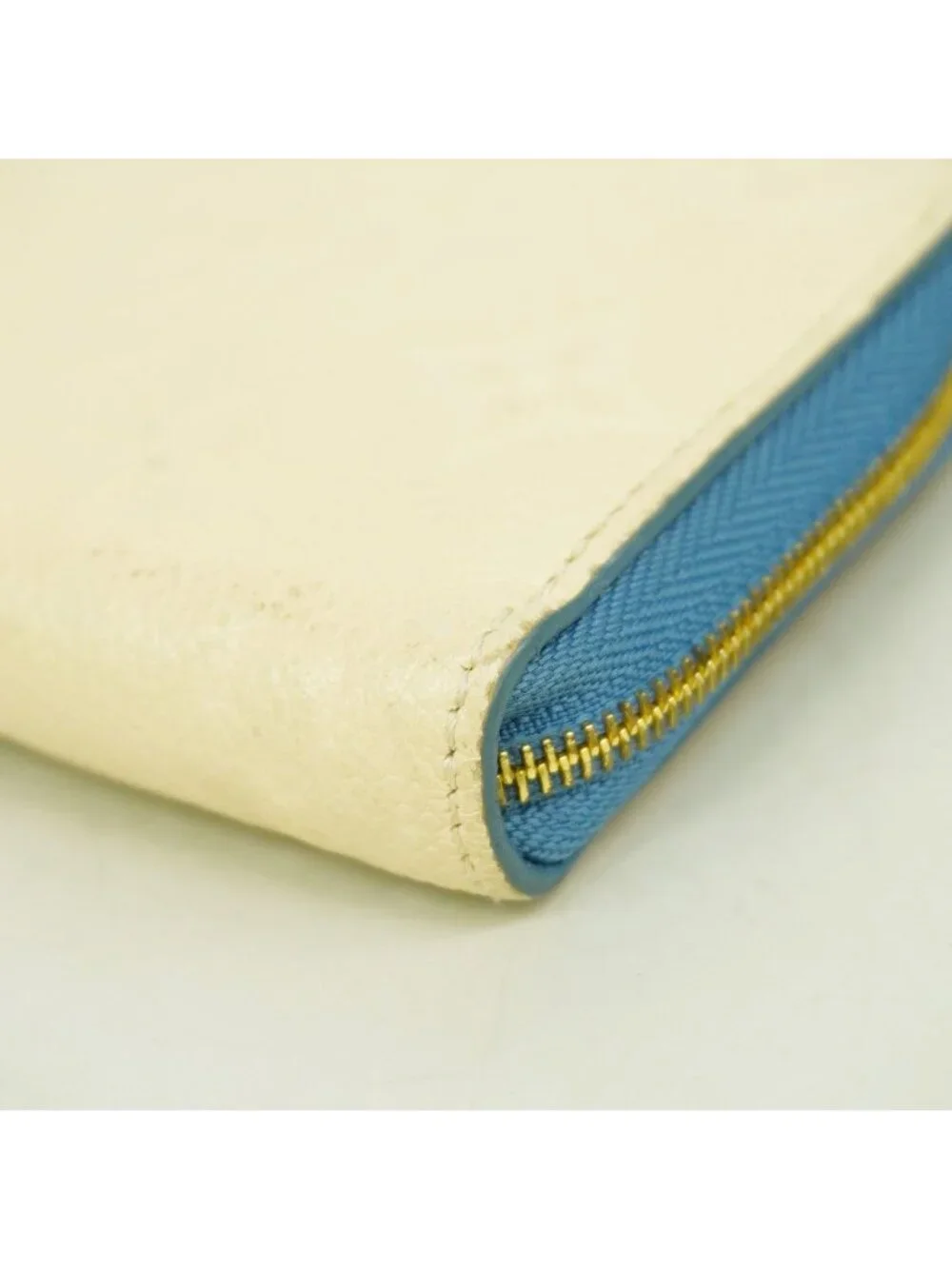 Louis Vuitton Coin Case Monogram Empreinte Zippy Purse Cream Blue Jean